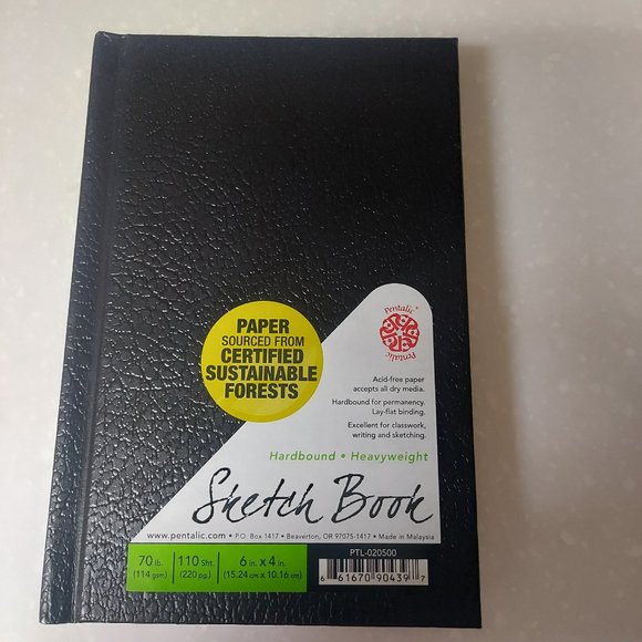 Pentalic Office Freebie New Black Hardbound Sketchbook 6 X 4 By